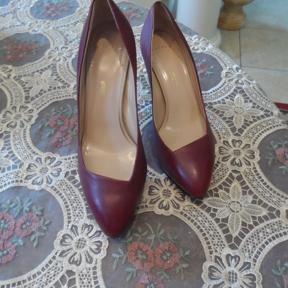 Maiyet Bordeaux Red Leather SlimHeel Pumps Size 37